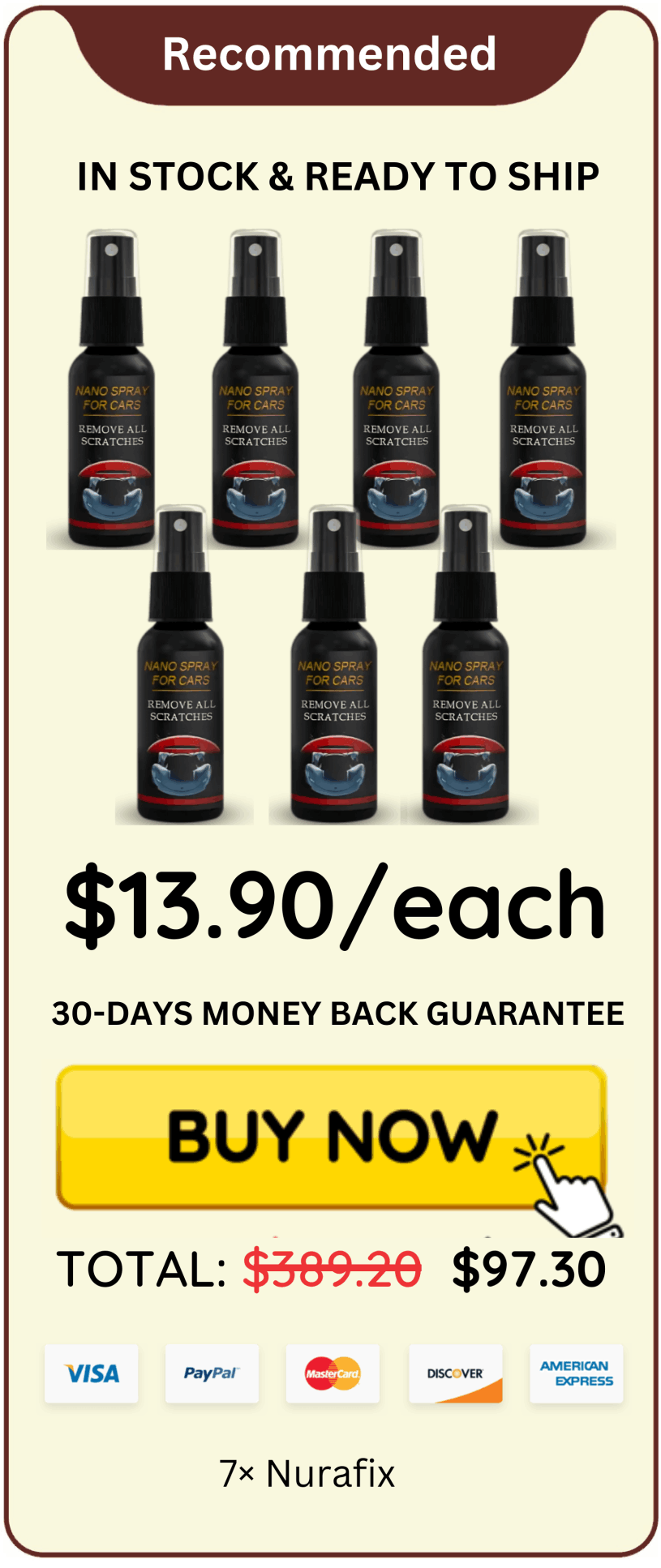 Nurafix Nano Car Spray offer price